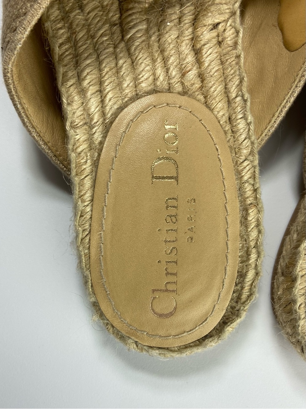 Christian Dior Granville Espadrille Slides Sandals Slides Natural 37.5/7.5 [CH] - Picture 6 of 15